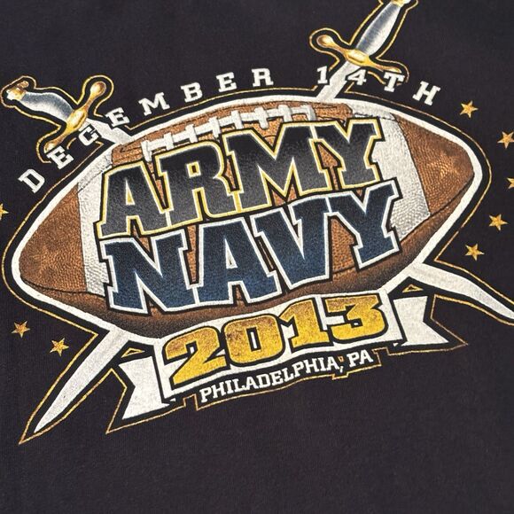Army Navy 2013 Football Game Front Back Graphic Long Sleeve T Shirt MENS S Black - Picture 7 of 13